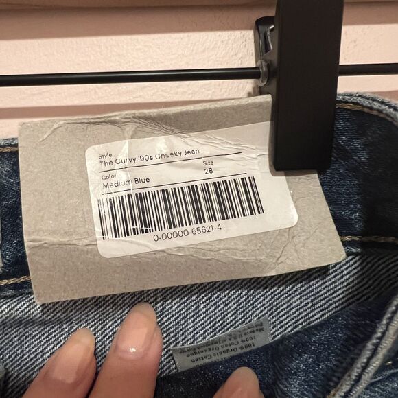 NWT Everlane The '90s Curvy Cheeky Straight Jean Medium Blue Size 28 - Picture 6 of 12